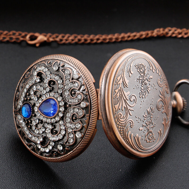 Różowe złoto luksusowy kwarcowy zegarek kieszonkowy łańcuszek kobiet Vintage Grace wisiorek naszyjnik najlepsze prezenty