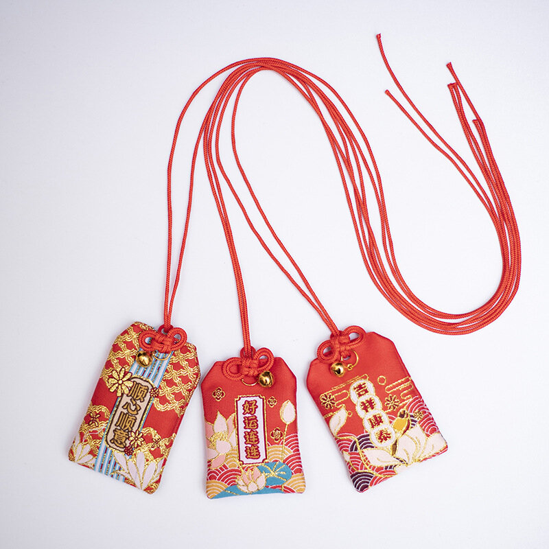 드래곤 보트 축제 가방, 새해 가드 향 주머니, 푸투오 마운틴 운반 작은 축복 가방, 일본 가드 펜던트, 그물 레드