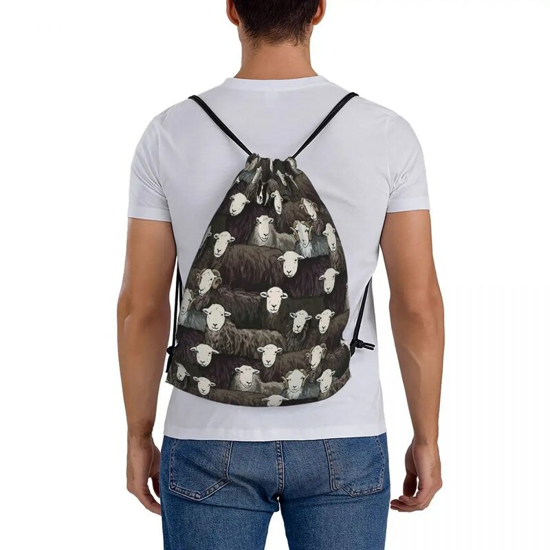 Herdwicks Backpacks Fashion Portable Drawstring Bags Drawstring Bundle Pocket Shoes Bag BookBag For Man Woman School