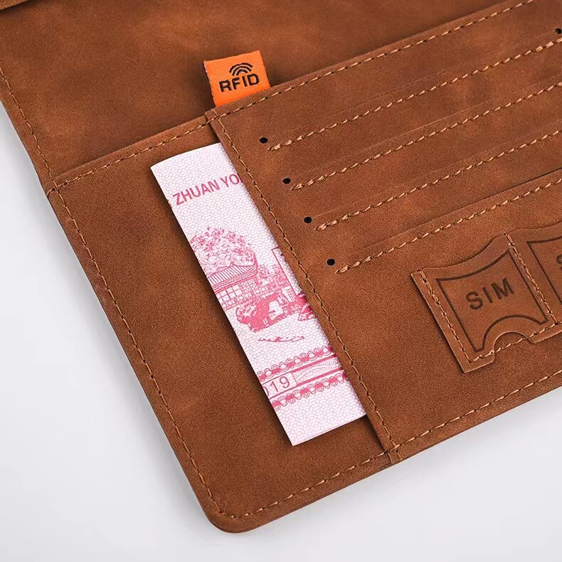Couvertures de passeport d'affaires vintage RFID pour hommes et femmes, porte-carte d'identité multifonction, étui portefeuille en cuir PU, accessoires de voyage