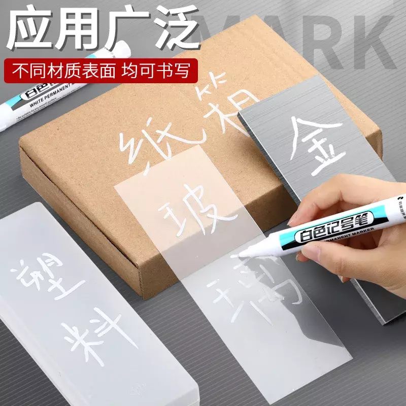 1/3Pcs White Permanent Marker Pens 0.7/1.0/2.5MM Paint Markers For Wood Rock Plastic Leather Glass Stone Metal Art Supplies