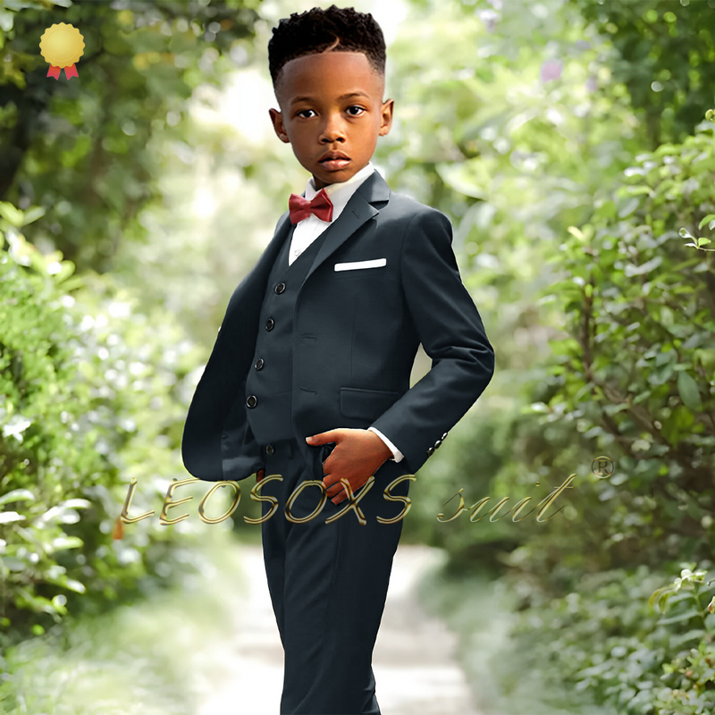 Boys' Suit Wedding Clothing Children's Birthday Party Formal Clothing Notched Lapel Customized Children's Clothing Suit Tuxedo