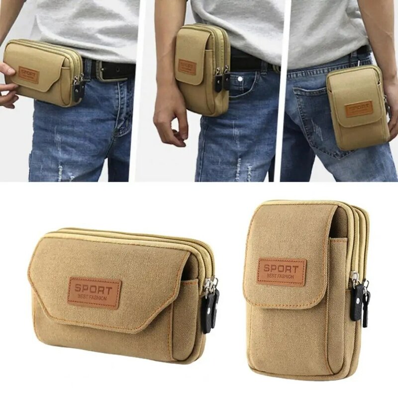 Gürtel tasche kratz feste Hüft tasche Multi-Pocket-Aufbewahrung Taille Brieftasche spritzwasser geschützte Outdoor-Hüft tasche Brieftasche Leinwand Handy tasche