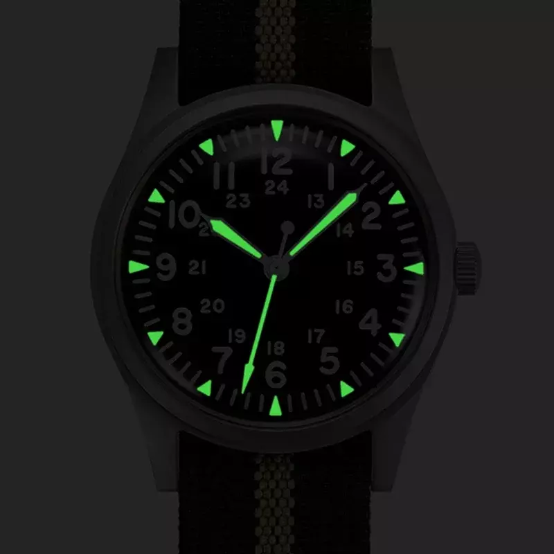 RDUNAE RA03 Military Quartz Watch For Men Vintage G10 Miyota 2035 Movement Watches K1 Mineral Glass Stainless Steel Wristwatch
