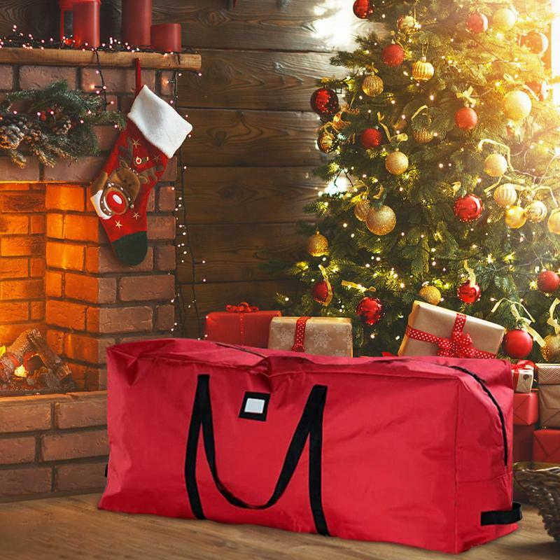 กระเป๋าเก็บต้นไม้คริสต์มาสกันฝุ่นเคสป้องกันกันน้ำความจุสูงผ้านวมเสื้อผ้าต้นคริสต์มาส
