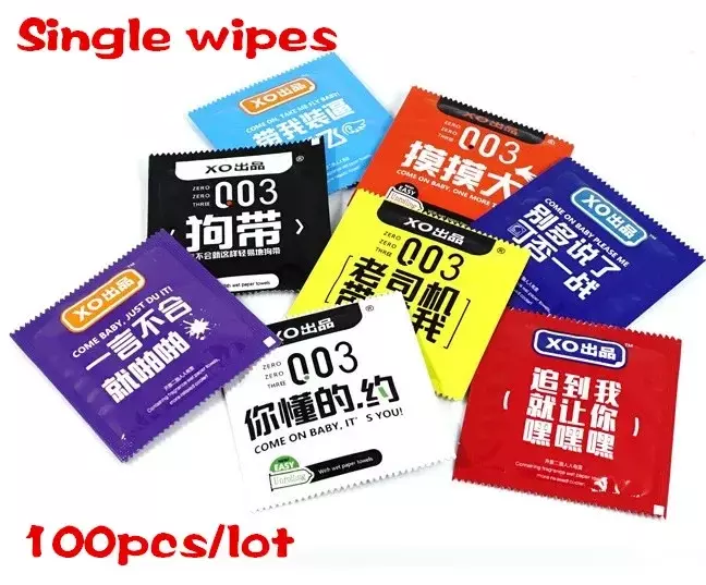 100 Piece/lot wet Wipes Customizable Printed Logo Advertisement Wet Wipe Disposable Mini Small Package hand clean Wet Wipe