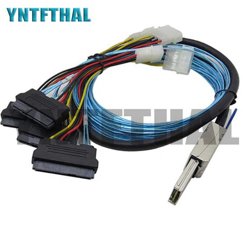 Mini SAS SFF-8088 To SFF-8482 Cable 26Pin SFF 8088 To 4 8482 29Pin Big 4Pin Power Cable 100CM/200CM