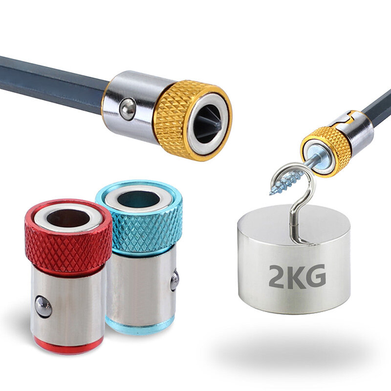 SenNan-anillo magnético Universal para brocas de taladro, 3 piezas, 6,35mm, 1/4 ", anillo potente, magnetizador fuerte, brocas de destornillador eléctrico