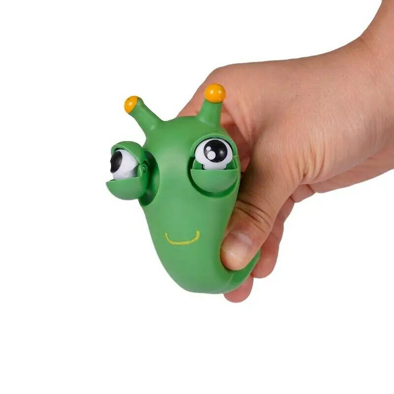 Mainan Remas bola mata lucu mainan cubit ulat mata hijau anak-anak dewasa penghilang stres mainan Fidget spinner kreatif