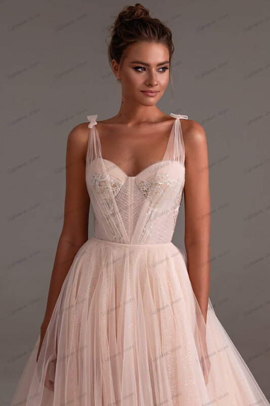 Glamorous Prom Dress A-Line Tulle Tiered Evening Dresses Sleeveless Backless Sweetheart Ball Gowns Princess Vestidos De Gala