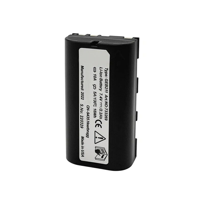 Bateria GEB211 para estações totais Leica, 7.4V, 2200mAh, apto para controladores Leica GEB211, RX900, RX1200 Series, 5pcs