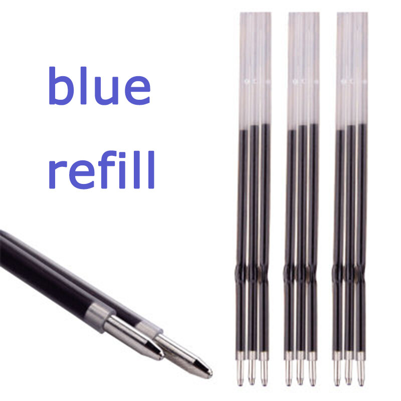 50 pçs/lote azul recarga caneta frisada recarga esferográfica recargas diy beadable caneta recarga escola escritório recargas
