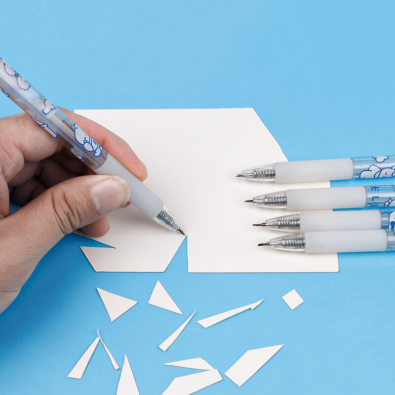 Kinderen Kids Leuke Rvs Pen Stijl Papier Cutter Precisie Snijden Trimmen Diy Scrapbooking Mes Utility Art Gereedschap