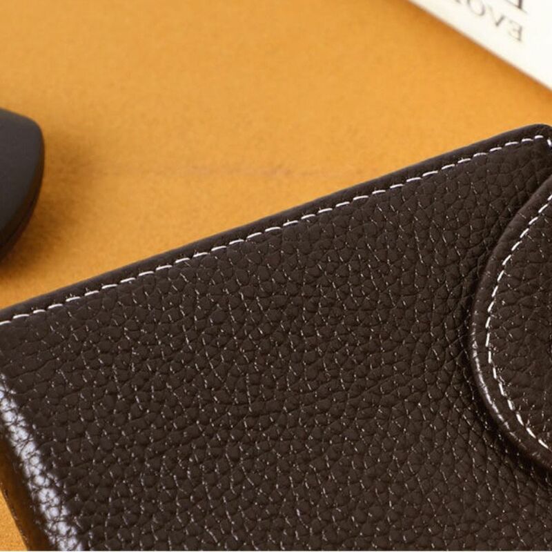 Solid Color Men Purse Waterproof Foldable Wear-resistant Card Bag Multi-position Ultrathin Male Zipper Coin Pocket Travel