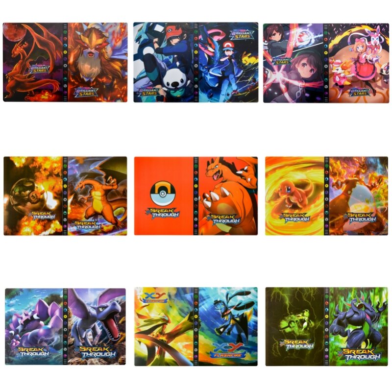 Tarjetas de colección de Pikachu para niños, libro de álbum de dibujos animados de 9 bolsillos, 540 tarjetas, mapa de Anime, juego, regalo de cumpleaños
