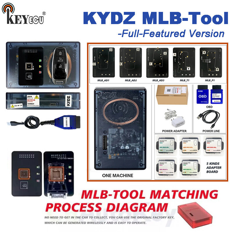 KEYECU 토큰 OBD 기본 프로그래머 2024 영어 버전 KYDZ MLB 키 프로그래머, 5M 칩 생성 딜러 키