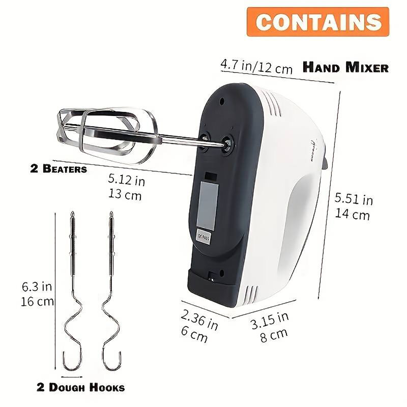 Saengq Handheld Elektrische Eierklopper, Huishoudelijke Automatische Mixer, Eiwit En Room Klopper, Mini 7-Speed Wit