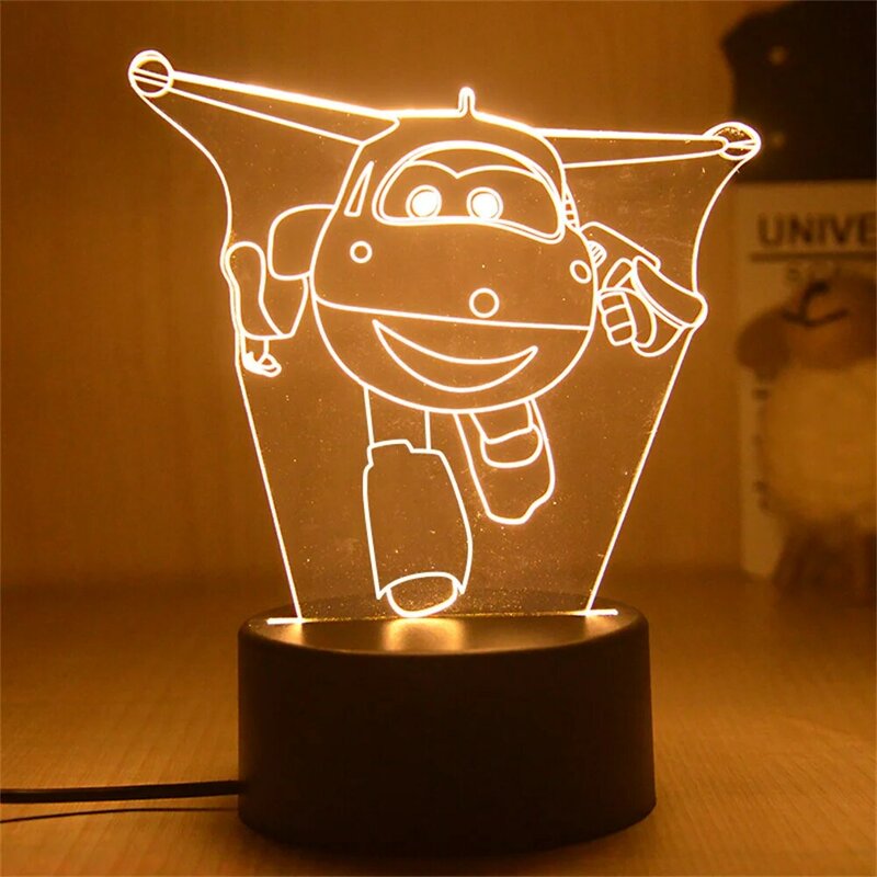 Luz de noche 3D de Anime, lámpara de mesita de noche voladora, superala fresca, 3/7/16 colores cambiables para habitación de niños, lámpara de escritorio para dormitorio