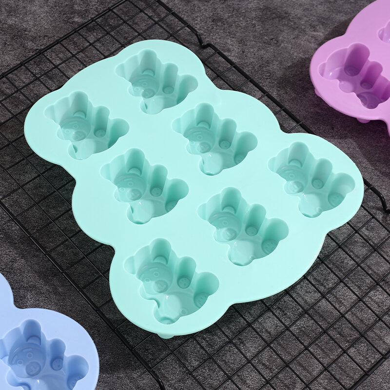 Moule à gâteau 3D en silicone en forme d'ours adorable, pour strass animaux, pour bonbons au chocolat, fournitures de cuisine, décoration de gâteau Chi