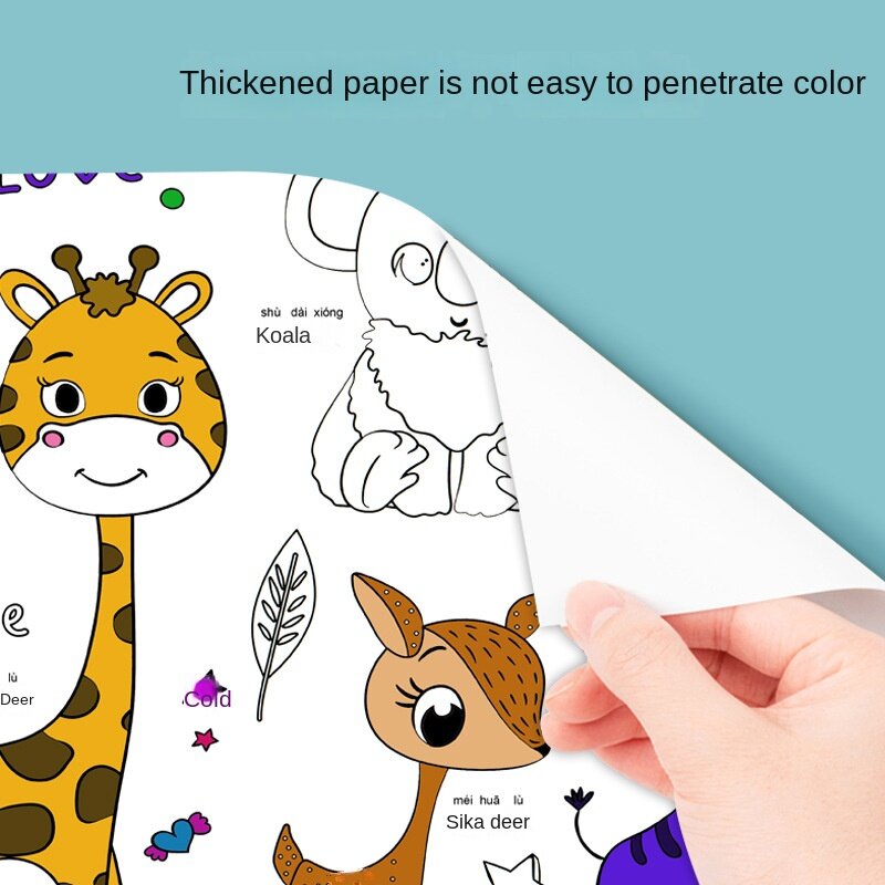 Rolo de papel colorido para crianças, desenho pegajoso, brinquedos educativos para crianças, pintura DIY, presente de aniversário