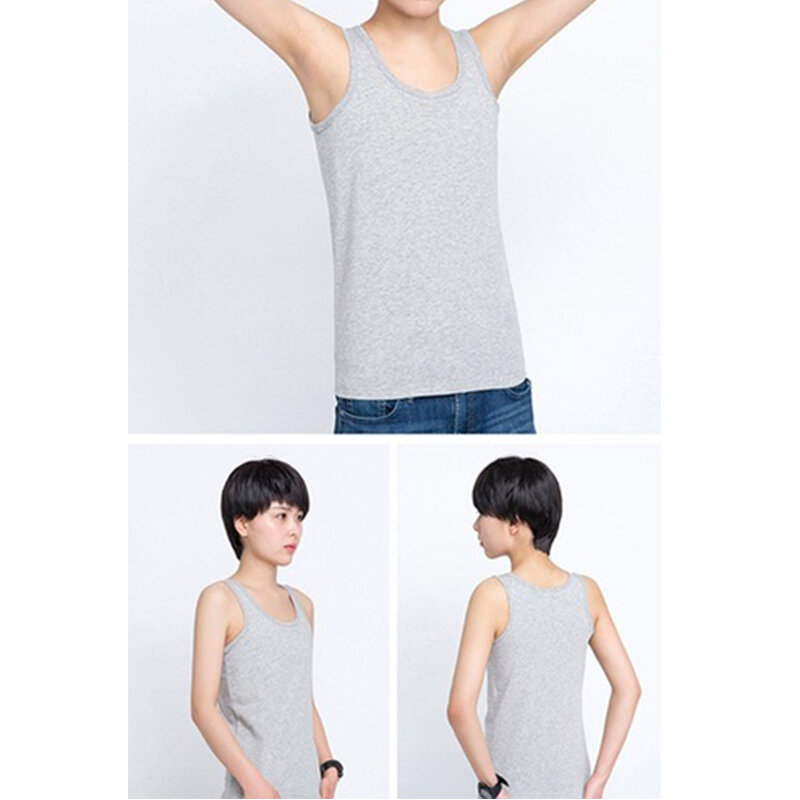Chaleco de algodón con carpeta en el pecho para mujer, camiseta sin mangas, ropa para lesbiana (se puede usar sola)