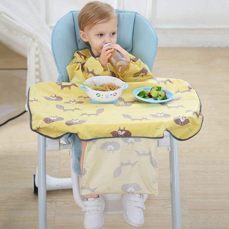 Toalha de saliva do bebê avental, alimentação suprimentos com toalha de mesa, macacão de bebê, babador, comendo artefato, coisas do bebê