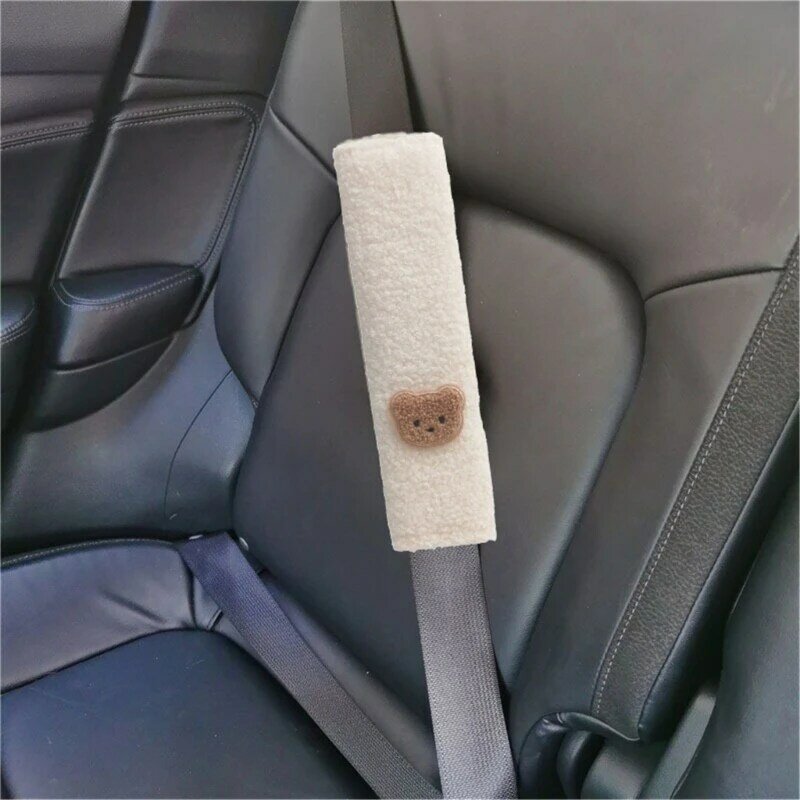 Juste de protection confortable pour ceinture de voiture pour bébé, étui de ceinture de sécurité, coussin initié, motif ours et lapin, sangle de poussette