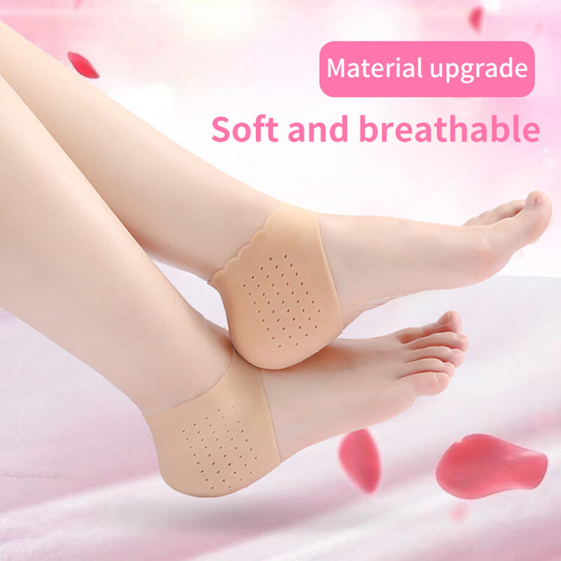 1 paio di calzini per la cura dei piedi in Silicone calzini sottili con tacco in Gel idratante con foro protezioni per la cura della pelle dei piedi screpolati strumento per la cura dei piedi