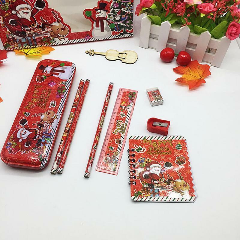 Papelaria Set with Pencil Sharpener for Kids, Cute Stationary Kit, Notebook Ruler Eraser for Party