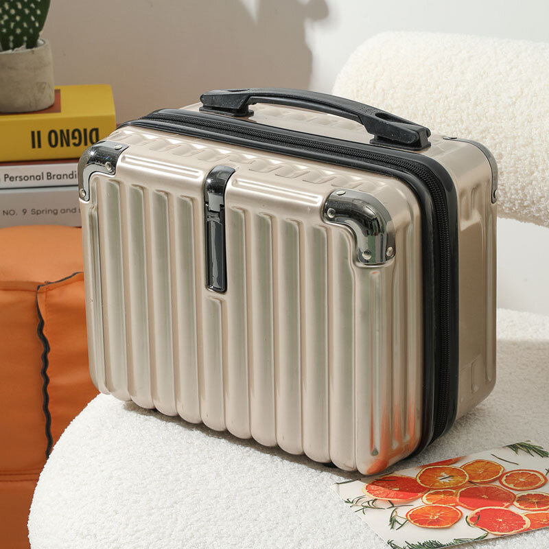 Mini maletas de viaje impermeables con cremallera de mano, cajas de almacenamiento de equipaje portátiles, Maleta de maquillaje para niños, 14 pulgadas, nuevo