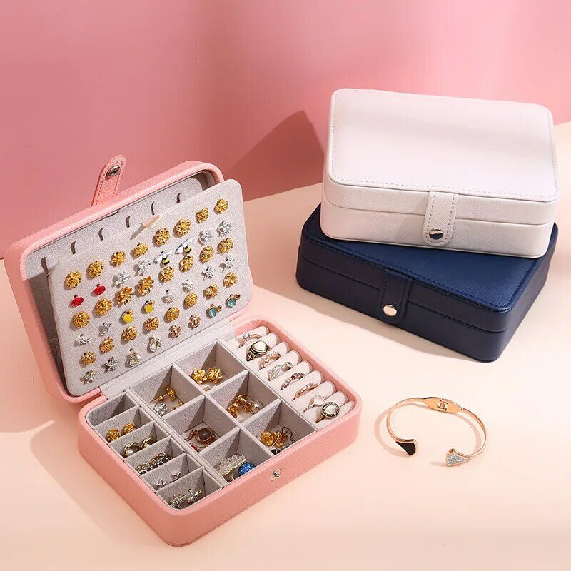 Versão coreana simples ins estilo portátil caixa de armazenamento de jóias 2023 novo high-end requintado grande capacidade de viagem saco de jóias