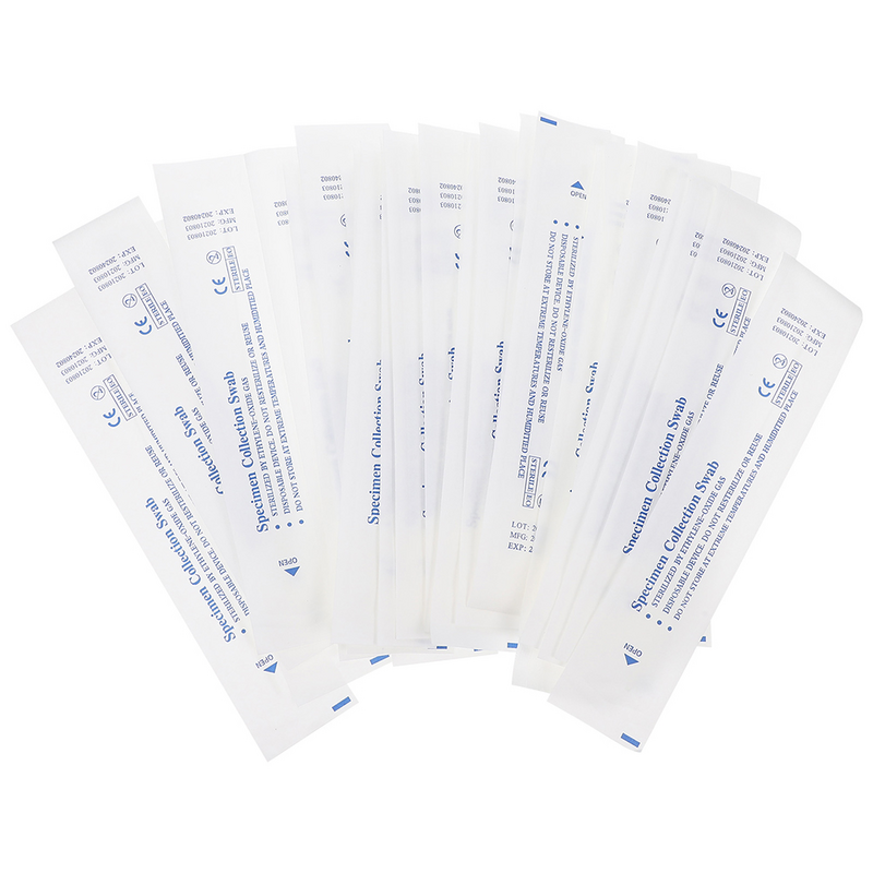 Bastoncillos desechables de 50/100/200 piezas para la recogida de muestras, barras de prueba de muestreo, hisopos estériles, hisopos nasales de faringe para muestras