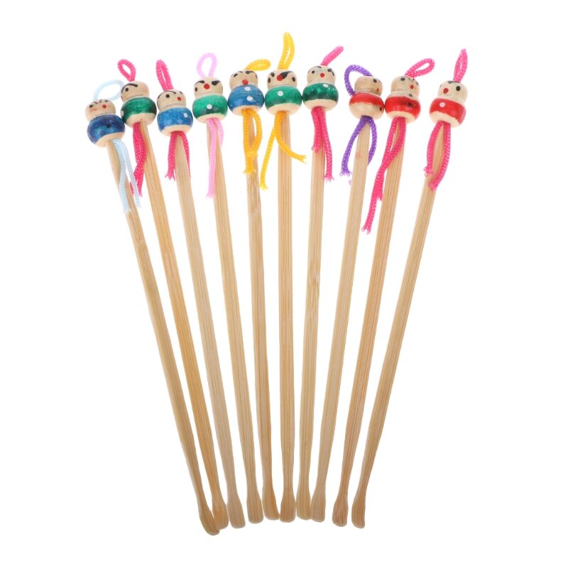 Симпатичные мини-ушные палочки для куклы, деревянные бамбуковые ушные палочки для удаления воска, очиститель для ухода за ушами
