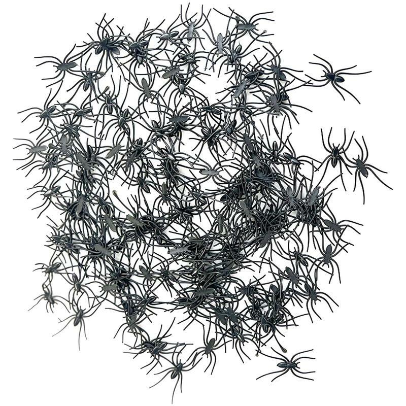 العناكب وهمية واقعية صغيرة الديكور العنكبوت 200 قطعة هالوين العناكب الصغيرة هالوين ديكور هالوين العنكبوت اللعب ل