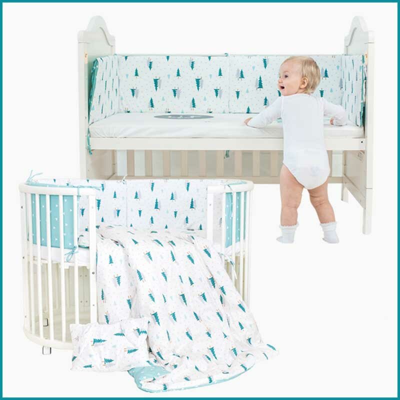 130*30 سم مصدات سرير الطفل في السرير مجموعة لحديثي الولادة القطن المطبوع حامي المهد للطفل مجموعة سرير مصدات الرضع الوفير