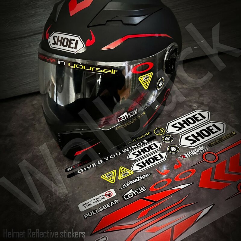 Refelctive Helmet Sticker Visor Windshield Glass Lens WatertightDecals Racing Motorcycle Accessories Car Bike For SHOEIs HJC KYT