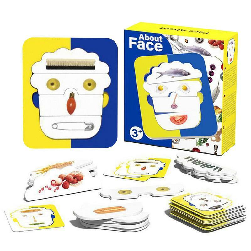 Gesicht ändern Puzzle Holz puzzle Lernspiel zeug für Kleinkinder benutzer definierte frühe Lern geschenke für Kinder Baby