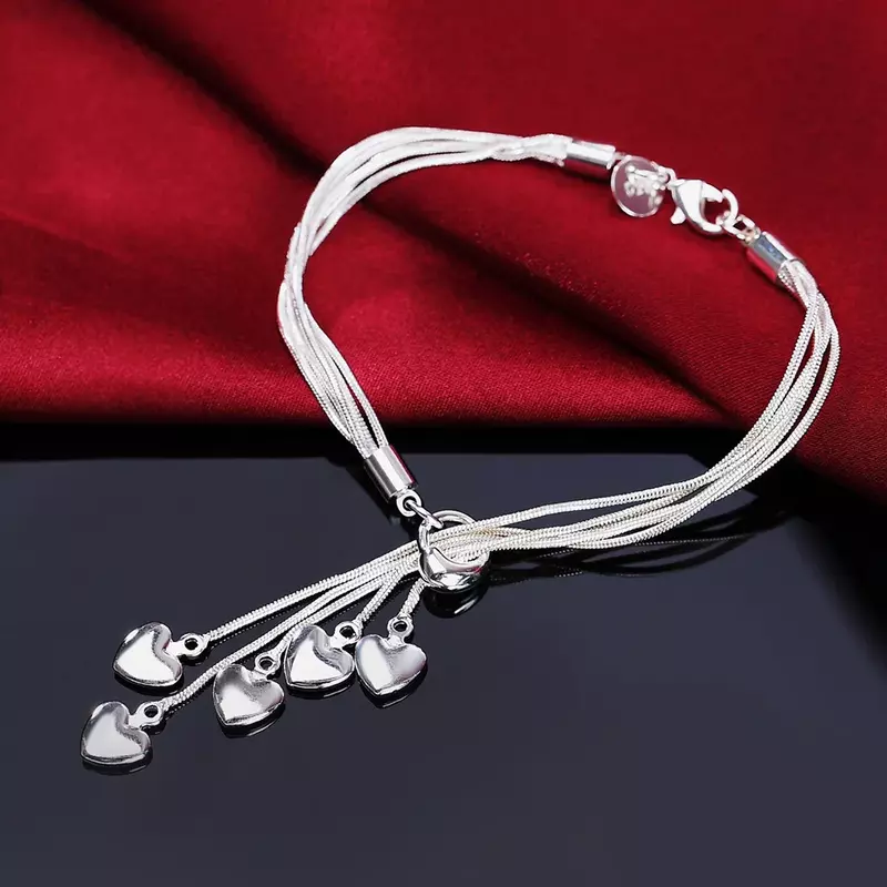 Bracelet de Perles de Sable Exquises Plaquées Argent 925, Breloque de Mariage, Modèles Simples, Mignon, Cadeau d'Anniversaire pour Femme