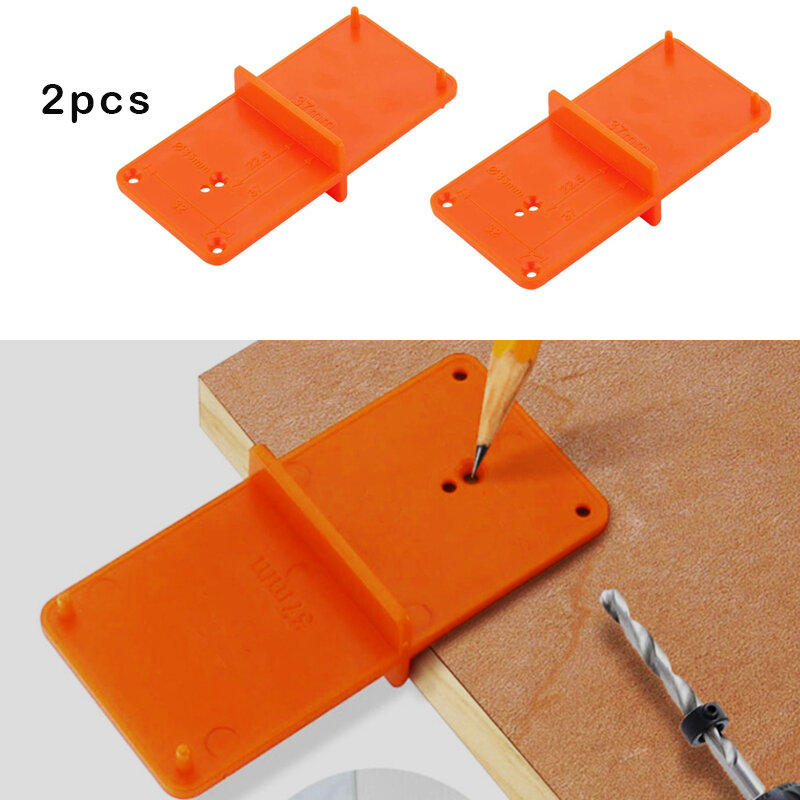 2pcs Punch Hinge Drill Hole Opener Locator Guide Drill Bit Hole Tools Door Cabinets DIY Template for Woodworking Hand Tools