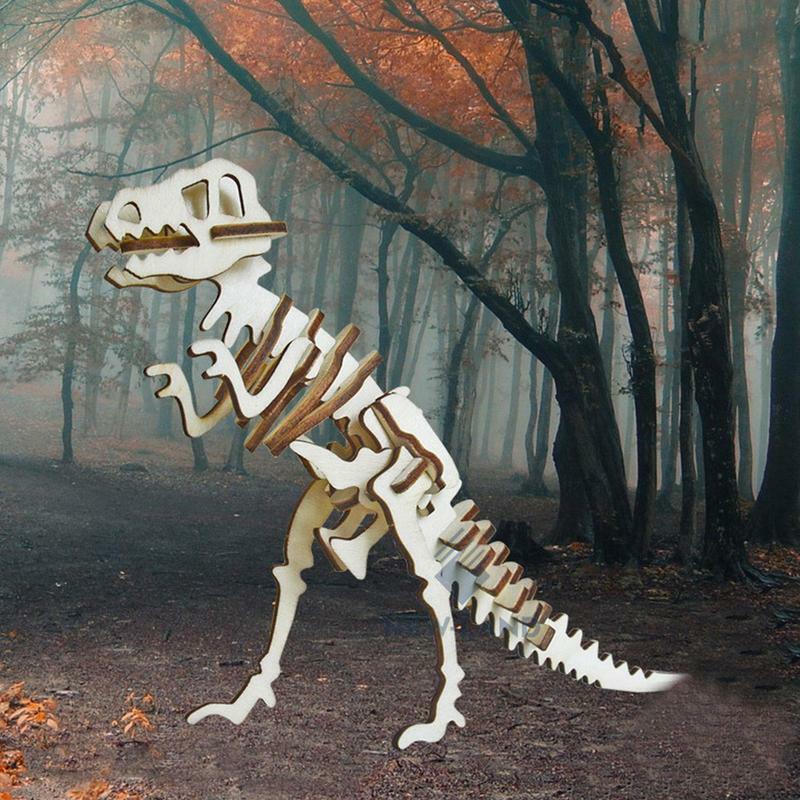 3D drewniane puzzle drewniane puzzle 3D z łamigłówka puzzle z motywem zwierzęcym i motywem dinozaurów edukacyjne dorośli i dzieci zabawkowe, aby zbudować bezpieczne łatwe