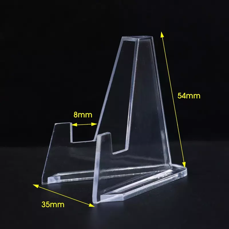 1-10Pcs Acrylic Display Stand Transparent Triangle Commemorative Coin Watch Card Holder Display Rack For Exhibitions Home Decor