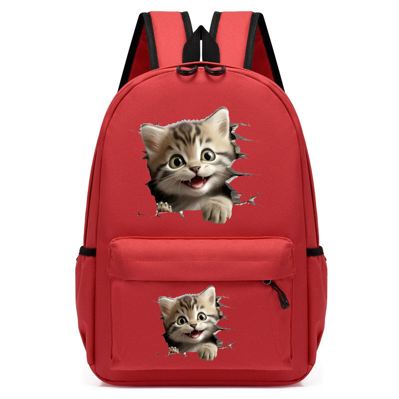 Plecak nadruk z dziewczyną dla dzieci słodki kociak plecak dla dzieci kreskówka dziewczyna Anime plecak podróżny dla uczniów torby szkolne