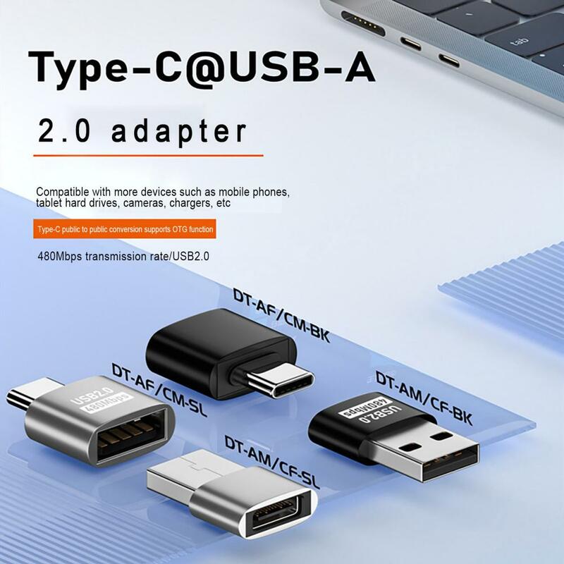 Usb to Type-c Adapter Type-c Female Adapter High-speed Type-c to Usb-a 2.0 Adaptor for Data Transfer Tablet Charging Camera