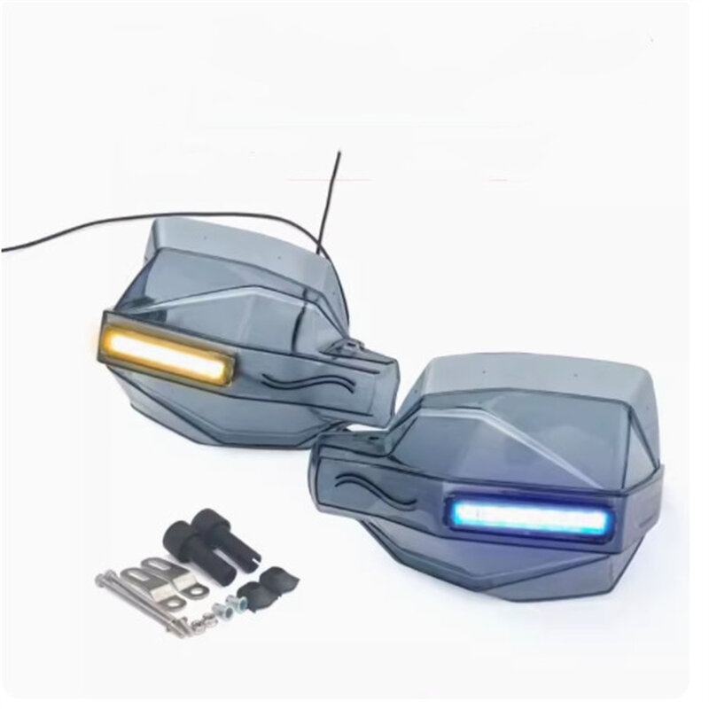 범용 개조 오토바이 운전자 윈드 실드 핸들 커버, GW250 범용 핸드 가드 LED 조명
