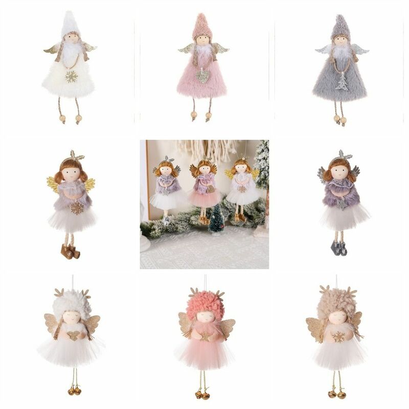 Plush Xmas Tree Hanging Ornaments Elegant Fashionable Cute Angel Doll Pendant Angel Doll Plush Gauze Skirt Angel Home Decor