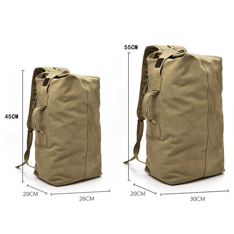 45*26*20cm 55*30*20cm Men Backpack Outdoor Travel Double Strap Canvas Backpack Duffel Bag Camping Hiking Backpacks