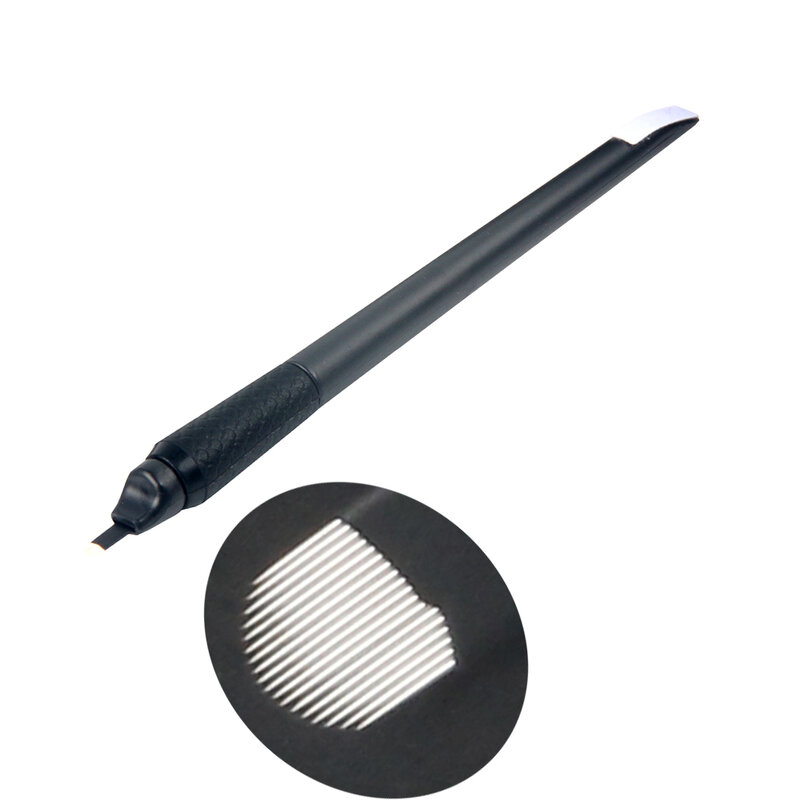 Новые Одноразовые Инструменты для микроблейдинга, 0,15 мм, 18 контактов, U-образная искусственная кожа, микроблейдинг, принадлежности для бровей, тату-ручка, лезвия
