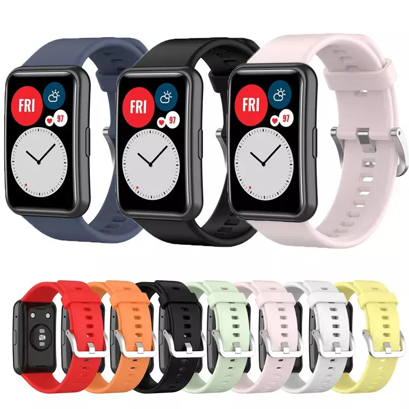 Silicone Band para Huawei Watch, Correia de Substituição, Pulseira, Acessórios Smartwatch, Fit para FIT 2, Colorido