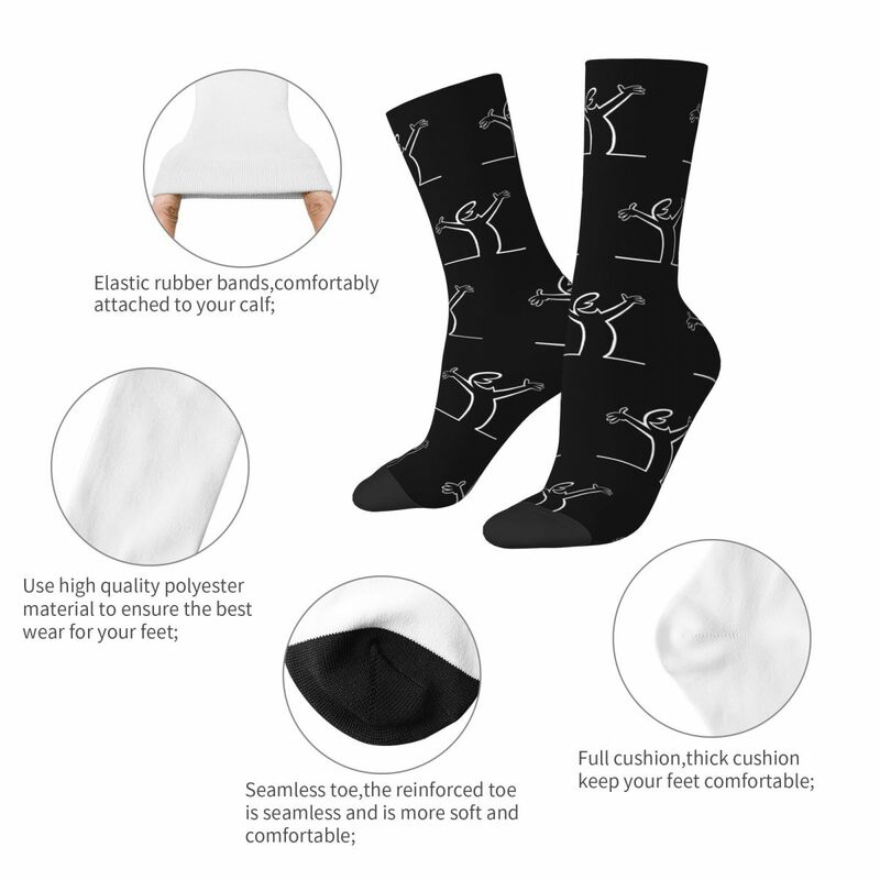 Retro La Linea Fußball Socken Polyester Lange Socken für Unisex Schweiß Absorbieren