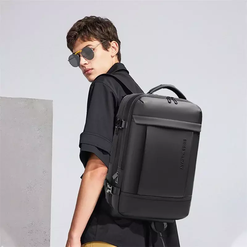 SWISS New Business Rucksack erweiterbare USB-Tasche wasserdicht großen 17-Zoll-Computerrucksack für Reisen Urban Fashion Männer Mochi las